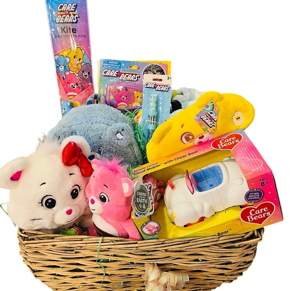 Carebear Extra Large Easter bundle with 50 70 soft Carebear throw ,pencil pouch